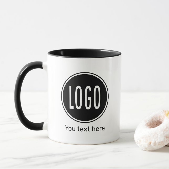 Personalisiertes Werbelogo für Unternehmen, QR-Cod Tasse (Mit Donut)