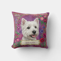 Personalisiertes West Highland Dog Rosa Blumenkiss