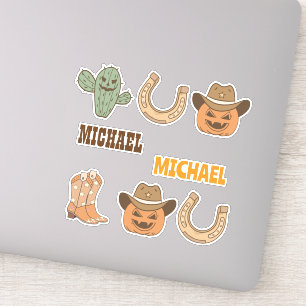 Personalisiertes Western-Halloween-Spaß-Set  Aufkleber