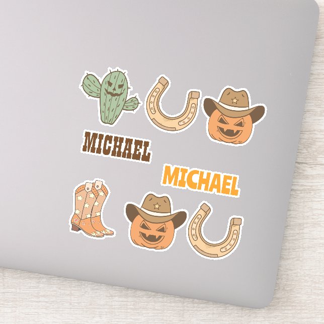 Personalisiertes Western-Halloween-Spaß-Set  Aufkleber (Detail)