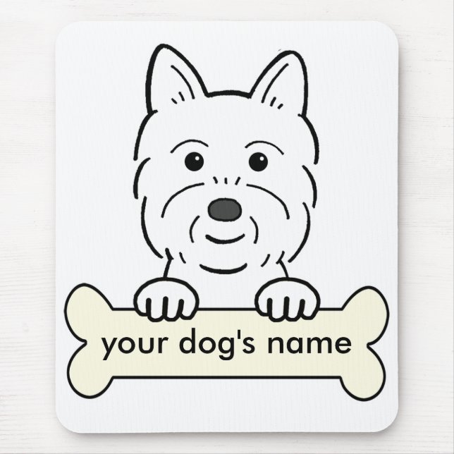 Personalisiertes Westie Mousepad (Vorne)