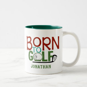 Personalisiertes Wetter Geboren zum Golf Zweifarbige Tasse
