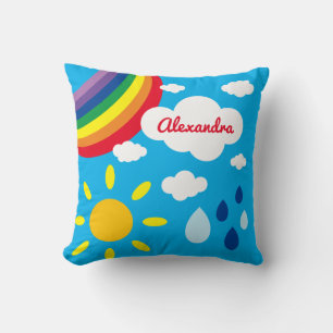 Personalisiertes Wetter, Regenbogen und Sonnensche Kissen