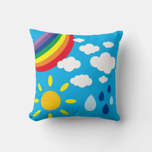 Personalisiertes Wetter, Regenbogen und Sonnensche Kissen