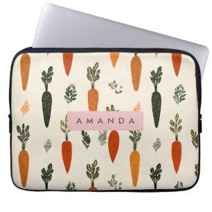 Personalisiertes Whimsical Karottenbeet Rustikal Laptopschutzhülle