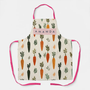 Personalisiertes Whimsical Karottenbeet Rustikal Schürze