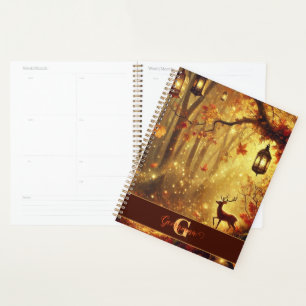 Personalisiertes Whimsisches Goldenes Waldland Planer