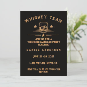 Personalisiertes Whisky-Themen-Wochenende-Junggese Einladung