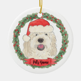 Personalisiertes White Cream Doodle Weihnachten Keramik Ornament