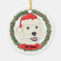 Personalisiertes White Cream Doodle Weihnachten