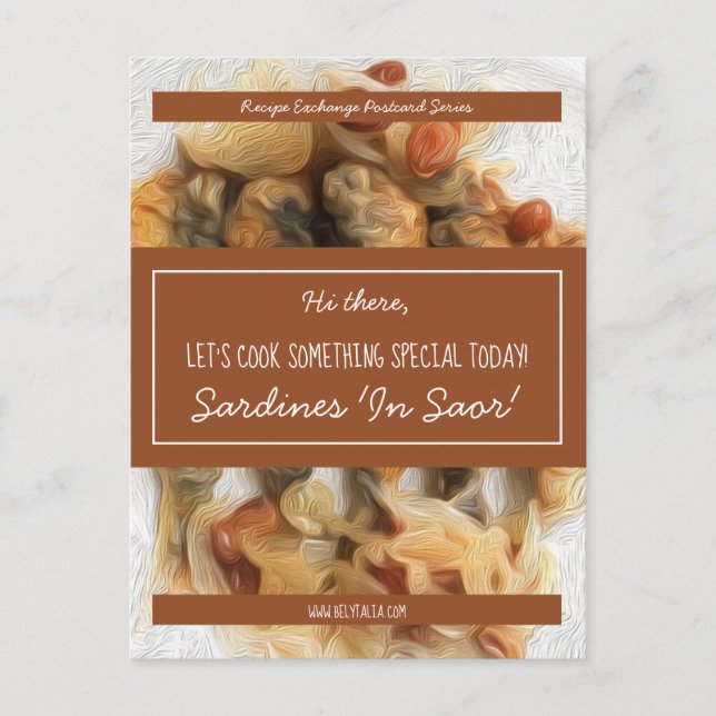 Personalisiertes White Script Brawn-Rezept-Swap Postkarte (Vorderseite)