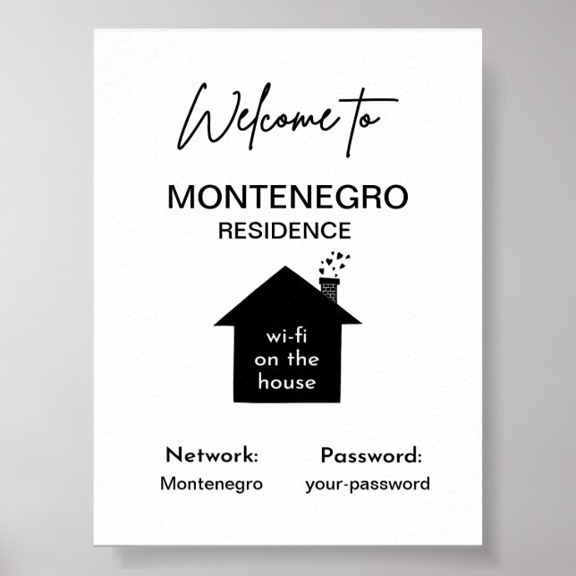 Personalisiertes Wi-Fi-Zeichen Poster (Vorne)