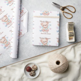 Personalisiertes Wickelpapier für Babydusche Geschenkpapier
