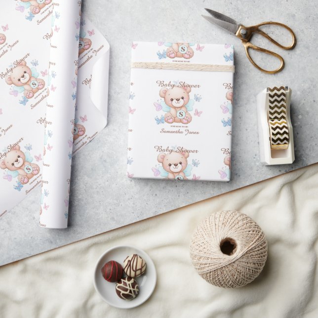 Personalisiertes Wickelpapier für Babydusche Geschenkpapier (Kunsthandwerk)