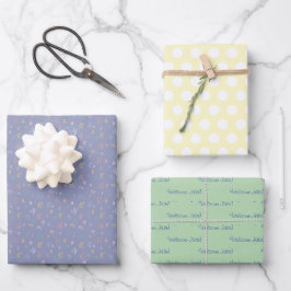Personalisiertes Wickelpapier Kinderdusche / Gebur Geschenkpapier Set