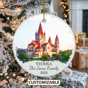 Personalisiertes Wiener Ornament, Österreich Keramik Ornament
