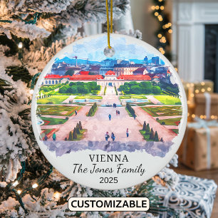 Personalisiertes Wiener Ornament, Österreich Keramik Ornament