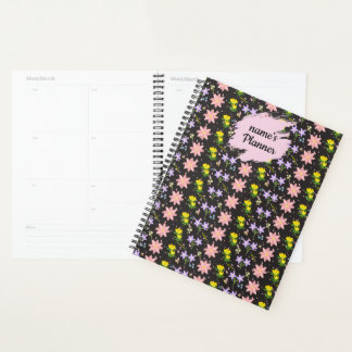 Personalisiertes Wildblumen-Muster Spiralblock Not Planer