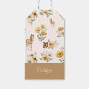 Personalisiertes Wildblumen-Pferd-Schmetterling-Mu Geschenkanhänger