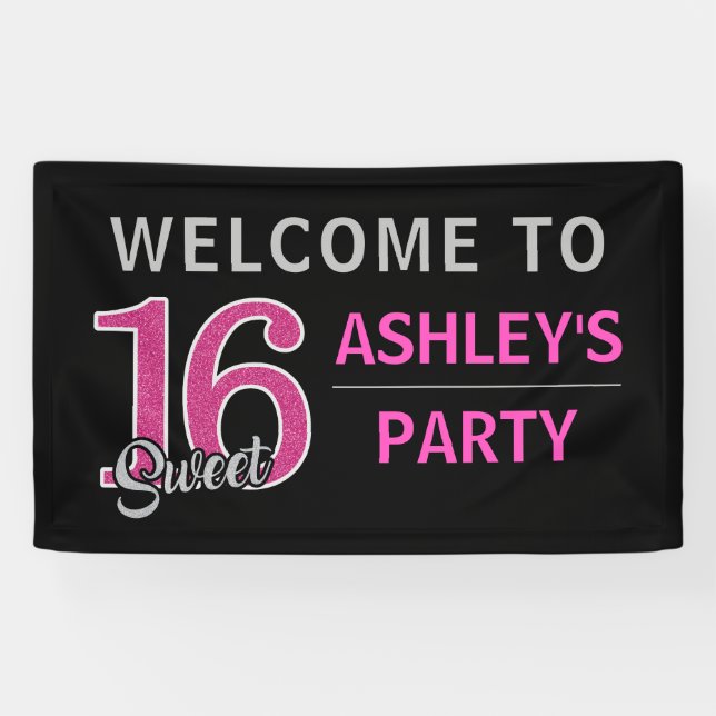 Personalisiertes Willkommen des Bonbon-16 heißen Banner (Horizontal)
