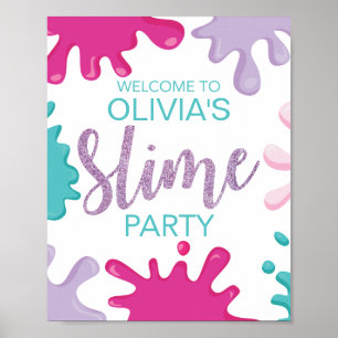 Personalisiertes Willkommensschild zur Slime-Gebur Poster