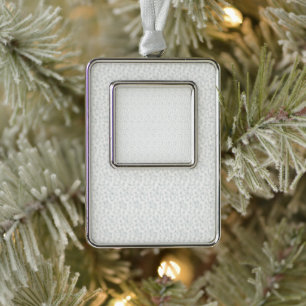 Personalisiertes Winter-Geometrisches Muster Rahmen-Ornament Silber
