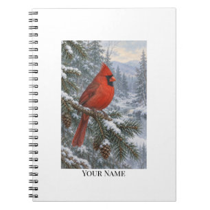 Personalisiertes Winterkardinal-Name Notizblock