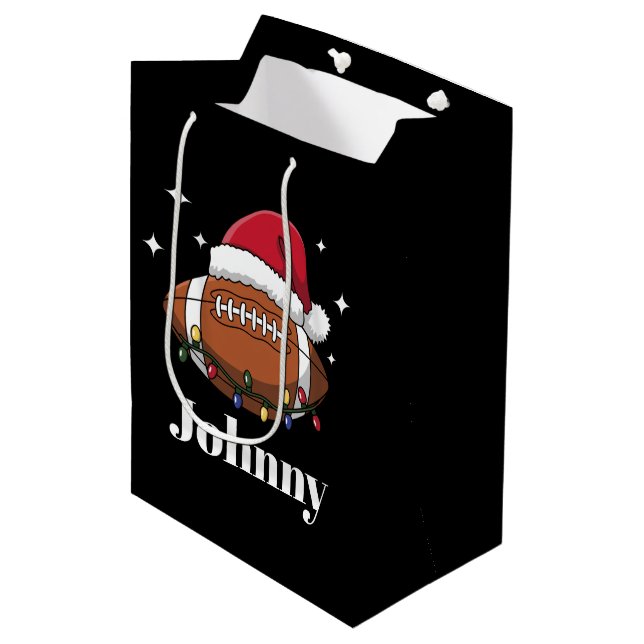 Personalisiertes Wintersportteam Mittlere Geschenktüte (Vorderseite Schrägansicht)