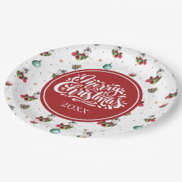 Personalisiertes Wintervogelmuster Pappteller