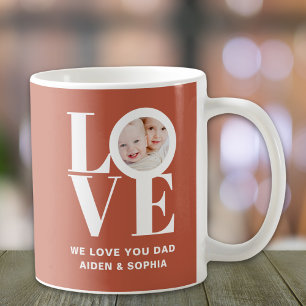 Personalisiertes Wir lieben dich Papa Foto  Kaffeetasse