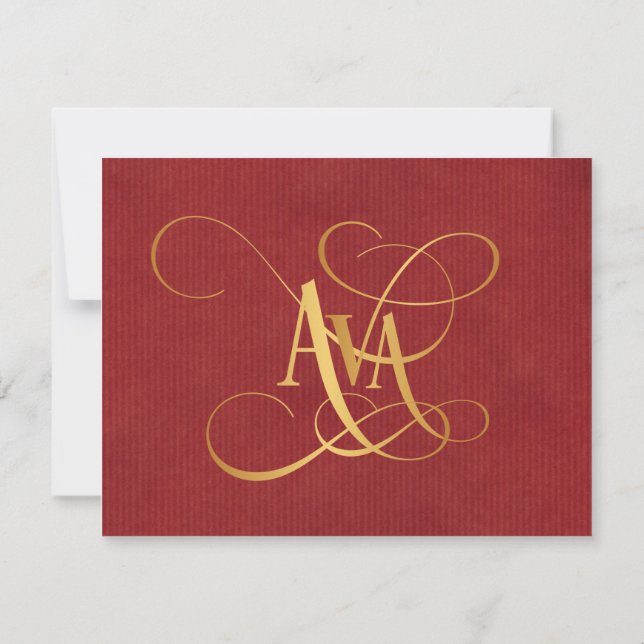 Personalisiertes Wirbles Drehbuch Ava Gold auf Red Einladung (Rückseite)