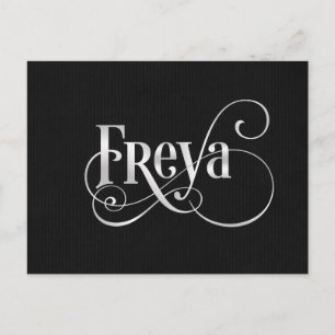 Personalisiertes Wirbles Script Freya Silver auf B Postkarte