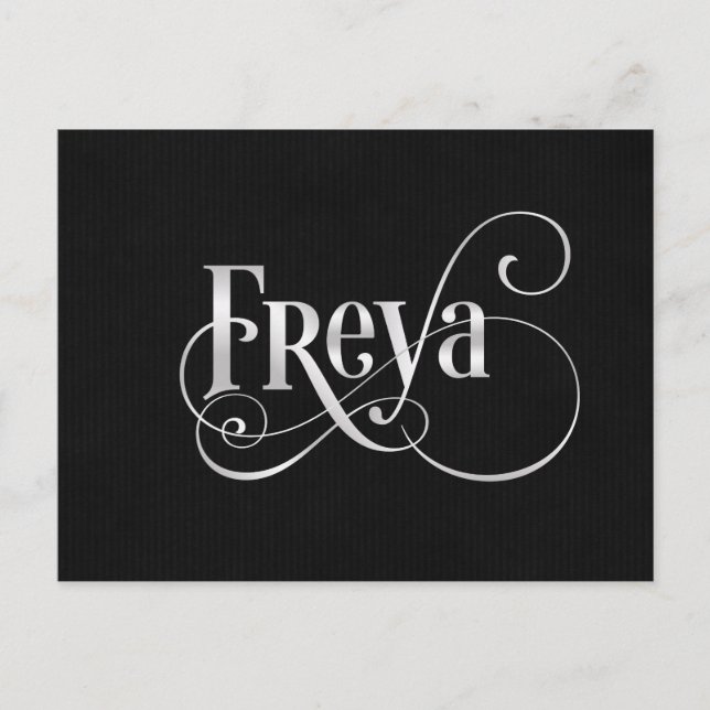 Personalisiertes Wirbles Script Freya Silver auf B Postkarte (Vorderseite)