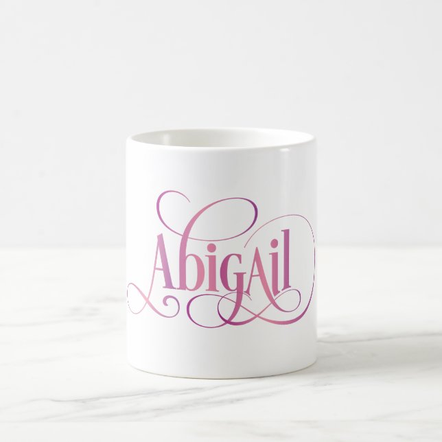 Personalisiertes Wirbles Skript-Abigail-Rosa Kaffeetasse (Mittel)