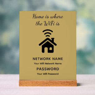Personalisiertes WLAN-Kennwort und Netzwerk für Gä Acrylschild