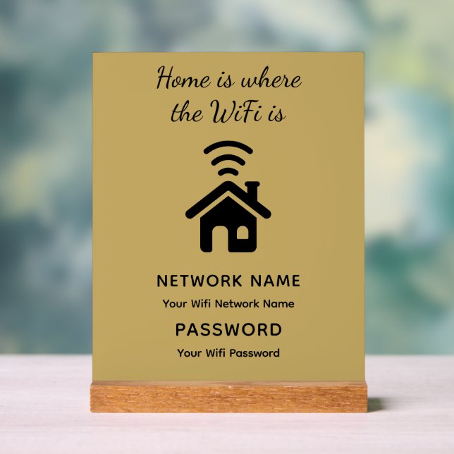 Personalisiertes WLAN-Kennwort und Netzwerk für Gä Acrylschild (Neutral)