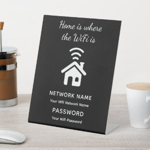 Personalisiertes WLAN-Passwort und Netzwerk für Gä Sockelschild