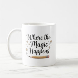 Personalisiertes Wo die Magie geschieht Kaffeetasse