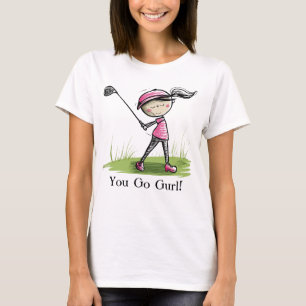 Personalisiertes Women's Golf T-Shirt - Cartoon La