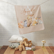 Personalisiertes Woodland Animal Baby Blanket