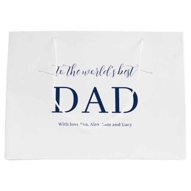 Personalisiertes World's Best Dad Ever Bundle-Set Große Geschenktüte (Vorderseite)