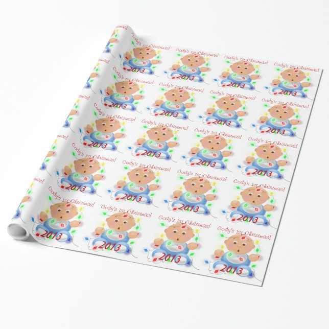 personalisiertes Wrapping Paper "Baby's 1st Christ Geschenkpapier (Ungerollt)