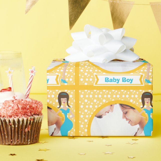 Personalisiertes Wrapping Paper für Baby Boys Foto Geschenkpapier (Geburtstagsparty)