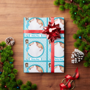 Personalisiertes Wrapping Paper für Baby Boys Foto Geschenkpapier