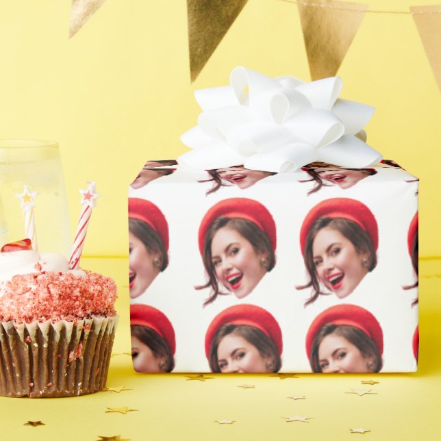 Personalisiertes Wrapping von Gesichtsgeschenkguts Geschenkpapier (Geburtstagsparty)