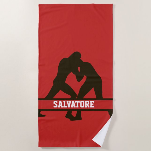 Personalisiertes Wrestling-Badetuch Strandtuch (Vorderseite)