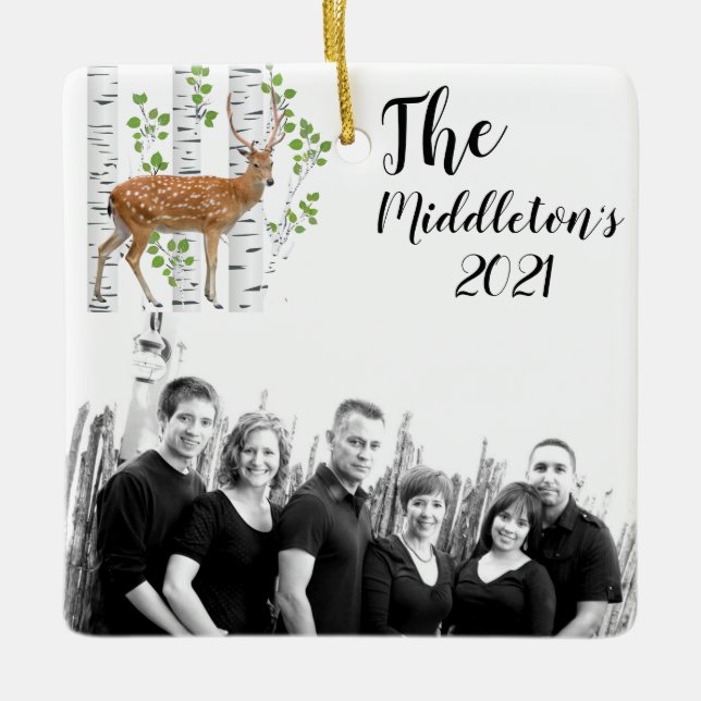 Personalisiertes XMAS Ornament Deer Doe Buck Woodl (Vorderseite)