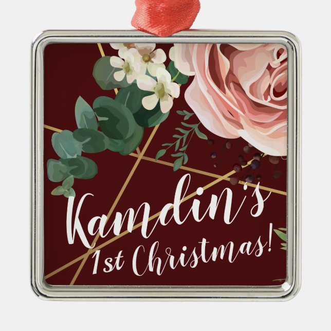 Personalisiertes XMAS Ornament Geometrisches Garde Aus Metall (Vorne)