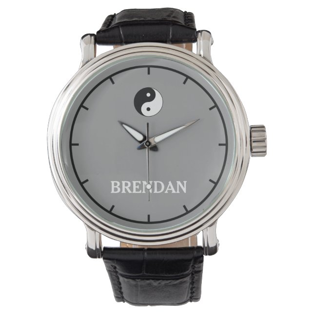 personalisiertes Yang-Symbol Armbanduhr (Vorderseite)
