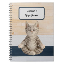 Personalisiertes Yoga Cat Journal Notizblock